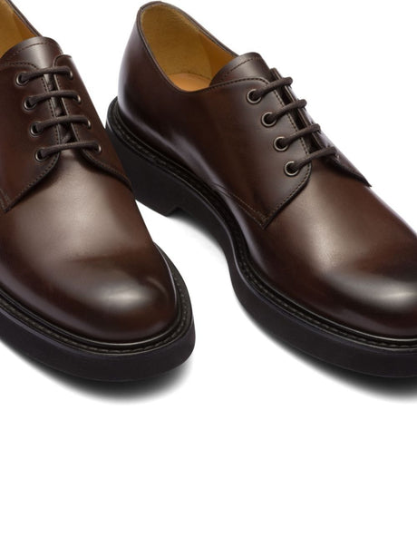 CHURCH'S Men's Brown Leather Derby Dress Shoes for FW23