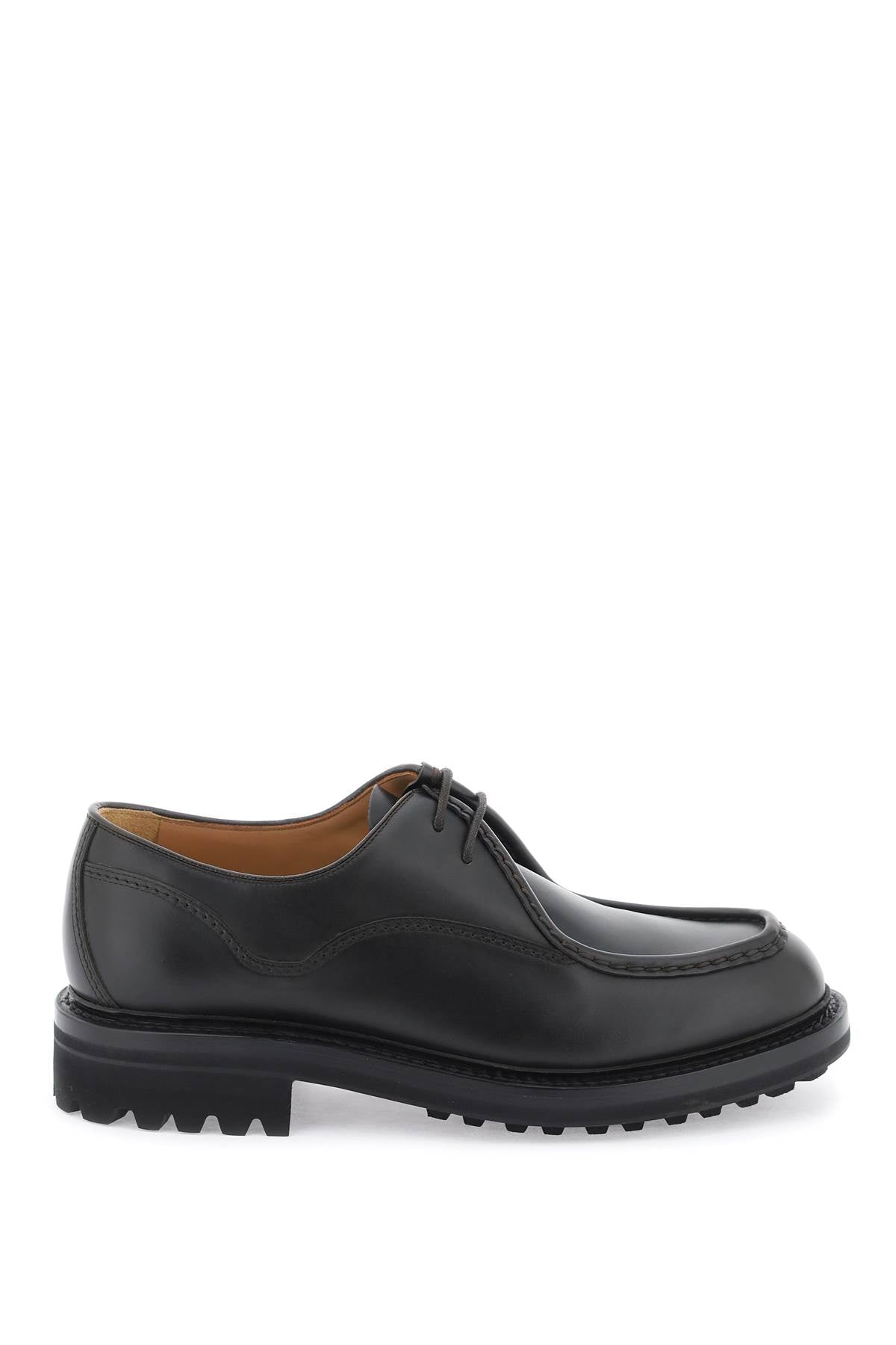 CHURCH'S Men's Leather Lace-Up Shoes with a Burnished Effect and Raised Apron