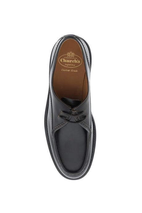CHURCH'S Men's Leather Lace-Up Shoes with a Burnished Effect and Raised Apron