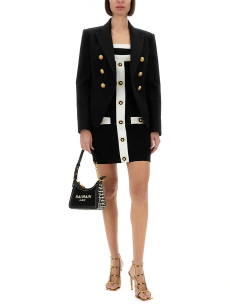 BALMAIN Two-Tone Knit Mini Dress for Women