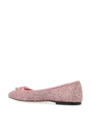 JIMMY CHOO Enchanted Rose Glitter Ballet Flats