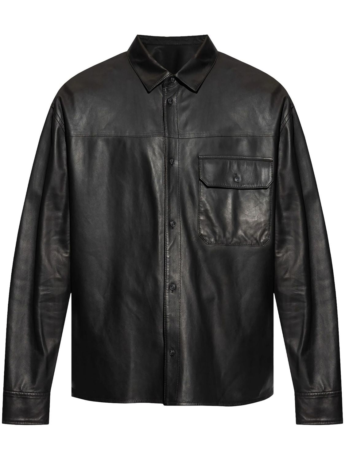 EMPORIO ARMANI Classic Leather Shirt for Men