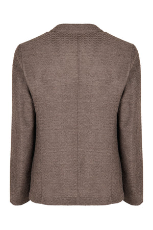 EMPORIO ARMANI Classic Two-Button Wool Blazer in Brown