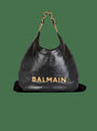 BALMAIN Soft Crinkled Leather Hobo Handbag - Large