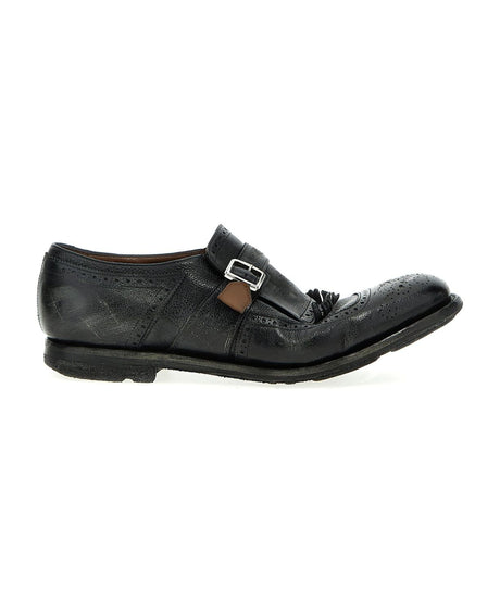 CHURCH'S Men's Buckled Monk Shoes with Vintage Finish