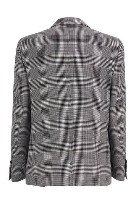 LARDINI Men's Grey Houndstooth Wool Jacket - SS23