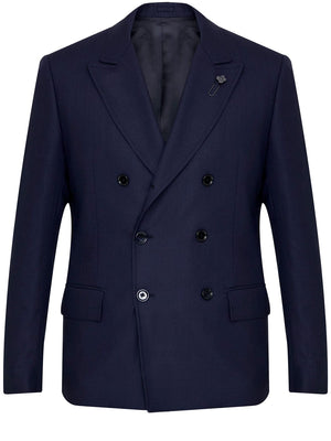 LARDINI Double-Breasted Wool Jacket in Navy for Men - SS24 Collection