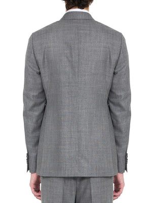 LARDINI Grey Wool and Silk Two-Piece Suit for Men