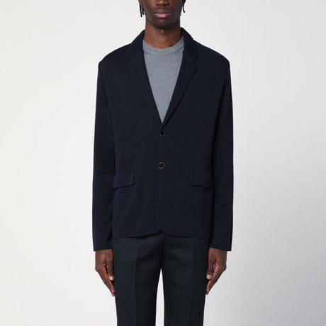 LARDINI Single-Breasted Knit Jacket for Men