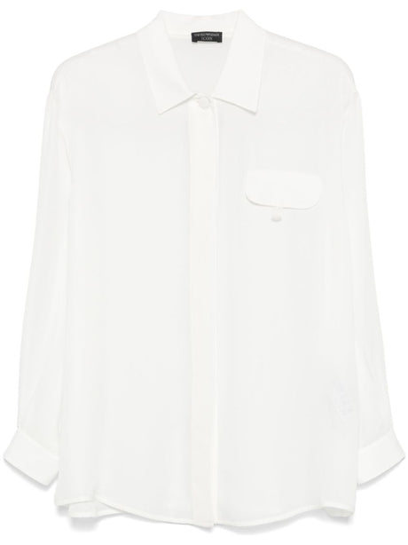 EMPORIO ARMANI Lightweight Semi-Sheer Silk Shirt for Women