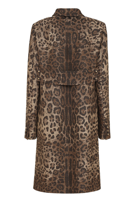 DOLCE & GABBANA Classic Collar Animalier Wool Jacket for Women