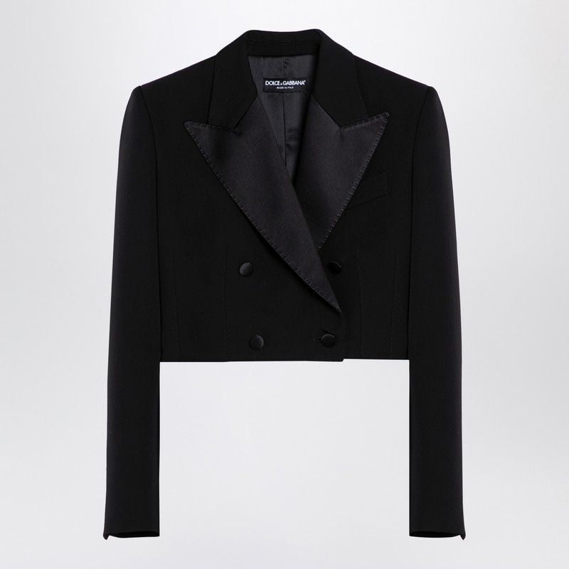 DOLCE & GABBANA Chic Black Wool Gabardine Mini Tuxedo for Women