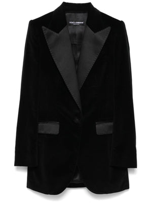 DOLCE & GABBANA Elegant Black Single-Breasted Blazer Jacket for Women