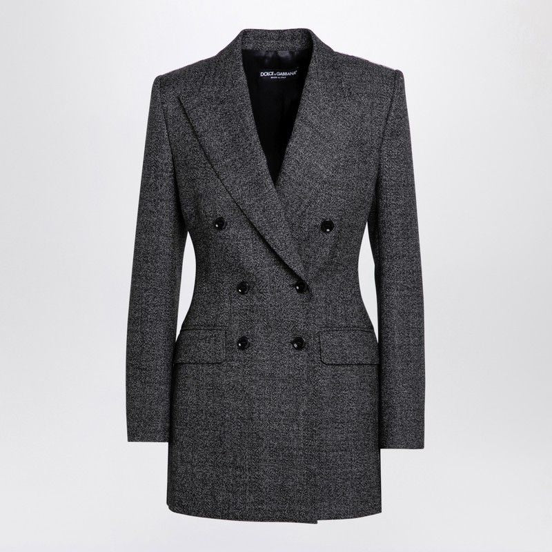 DOLCE & GABBANA Stylish Double-Breasted Tweed Jacket