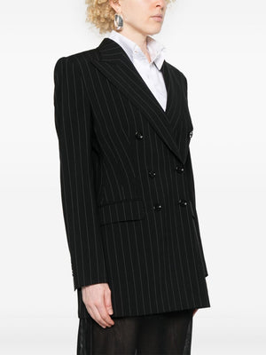 Áo Khoác Blazer Kẻ Sọc Đen