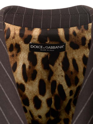 DOLCE & GABBANA Women's Double-Breasted Wool/Silk Blazer in Brown - FW23