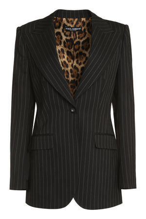 DOLCE & GABBANA Women's Pinstriped Single-Breasted Jacket - Black