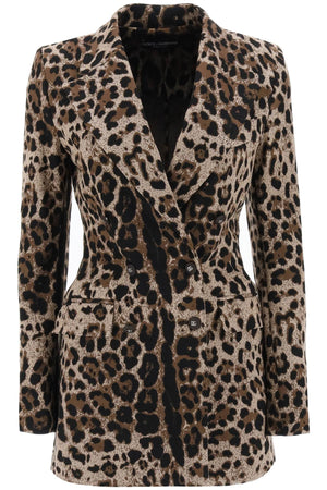 DOLCE & GABBANA Double-Breasted Knit Jacket in Animalier Print for Women - FW23