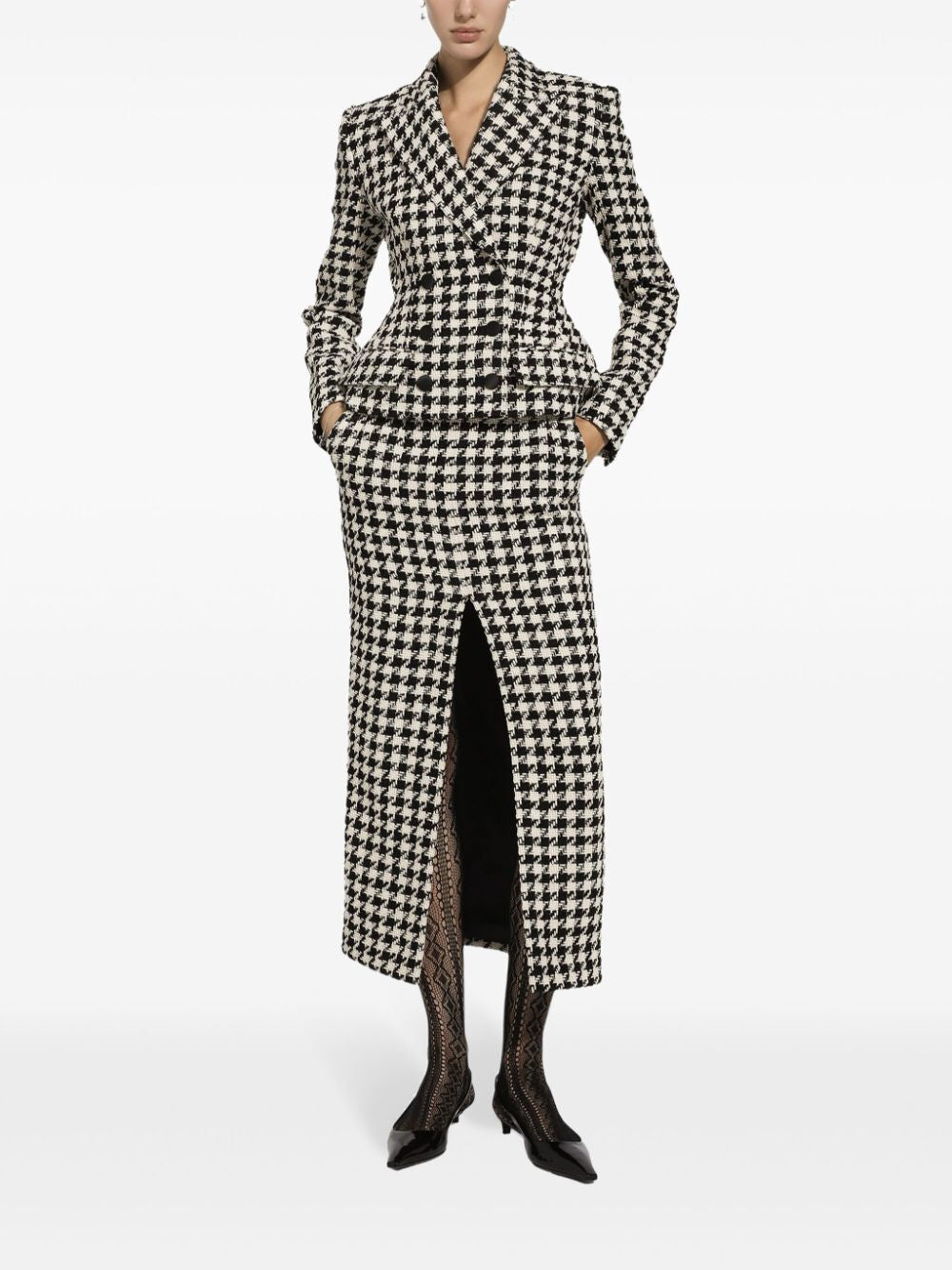 DOLCE & GABBANA Houndstooth Pattern Blazer