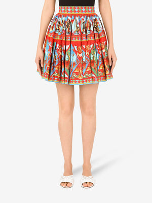 DOLCE & GABBANA High-Waisted Pleated Flared Skirt