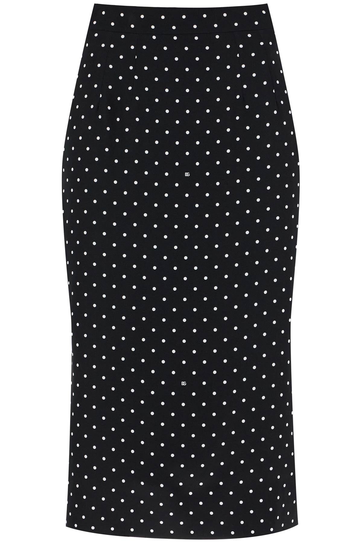 DOLCE & GABBANA Chic Polka-Dot Silk Pencil Skirt