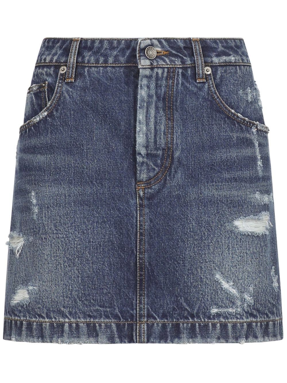 Distressed Denim Mini Skirt cho Nữ - Bộ Sưu Tập SS24