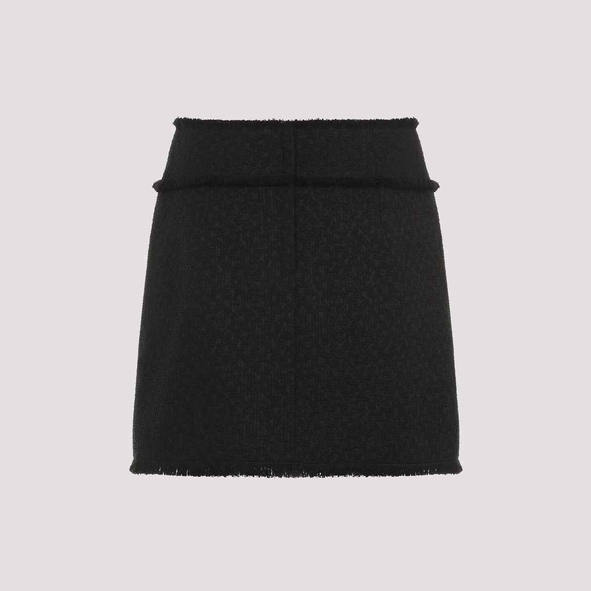 DOLCE & GABBANA Fringe Detail Black Mini Skirt for Women