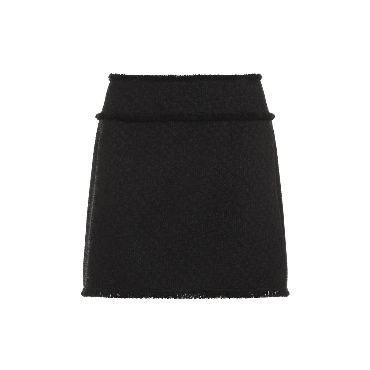 DOLCE & GABBANA Fringe Detail Black Mini Skirt for Women