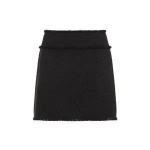 DOLCE & GABBANA Fringe Detail Black Mini Skirt for Women