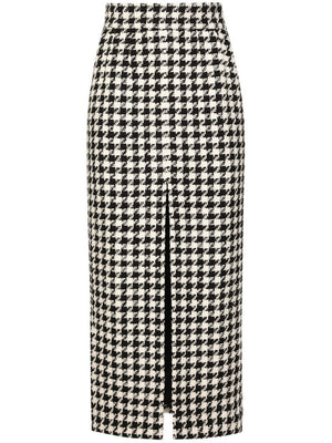 DOLCE & GABBANA Chic Black and White Houndstooth Mini Skirt