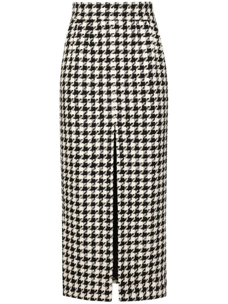 DOLCE & GABBANA Chic Black and White Houndstooth Mini Skirt