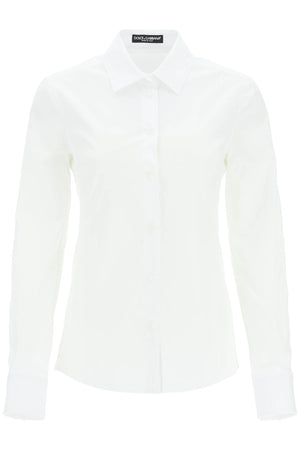 DOLCE & GABBANA White Cotton Blend Shirt for Women | FW23 Season