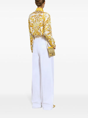 DOLCE & GABBANA Majestic Maiolica Print Silk Shirt