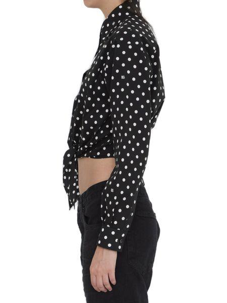 DOLCE & GABBANA Chic Polka Dot Short Shirt