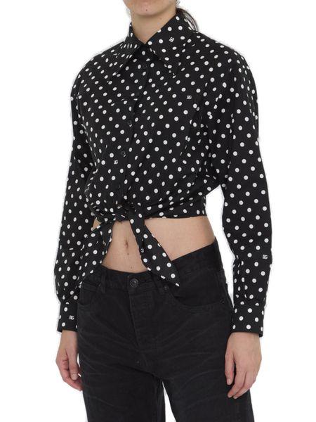 DOLCE & GABBANA Chic Polka Dot Short Shirt