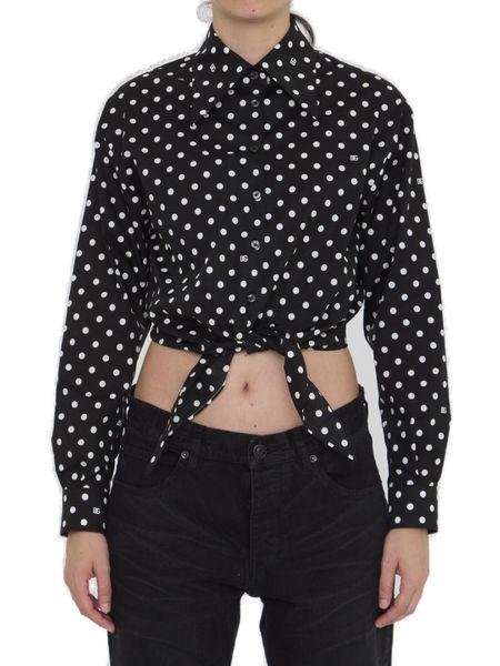 DOLCE & GABBANA Chic Polka Dot Short Shirt