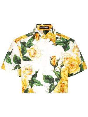 DOLCE & GABBANA Floral Print Cotton Shirt for Women