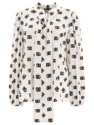 DOLCE & GABBANA Classic White and Black Blouse for Women - 24SS Collection