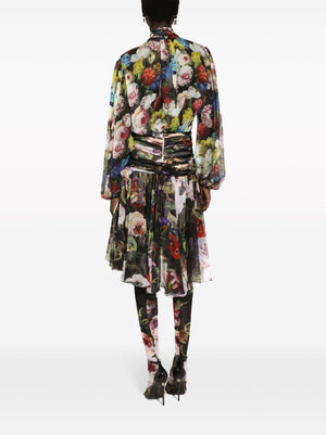 DOLCE & GABBANA Silk Shirt for Women in HN4YF Color from SS24 Collection