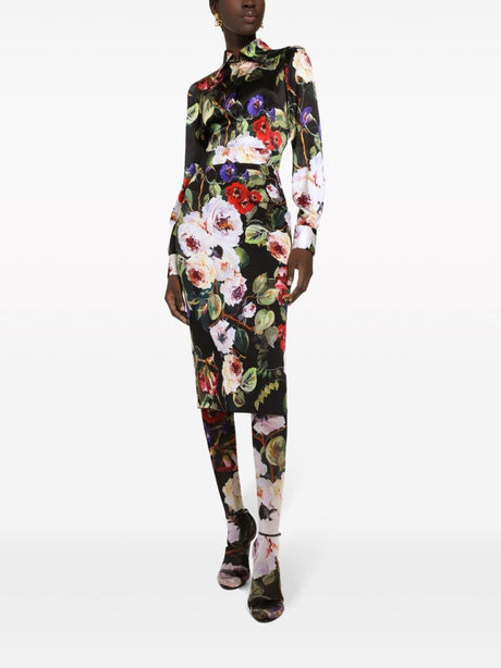 DOLCE & GABBANA Silk Printed Shirt for Women in Spring/Summer 2024 Collection