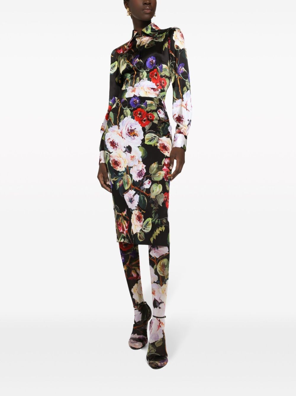 DOLCE & GABBANA Floral Satin Shirt for Women - Spring/Summer 2024 Collection