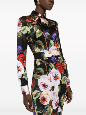 DOLCE & GABBANA Silk Printed Shirt for Women in Spring/Summer 2024 Collection