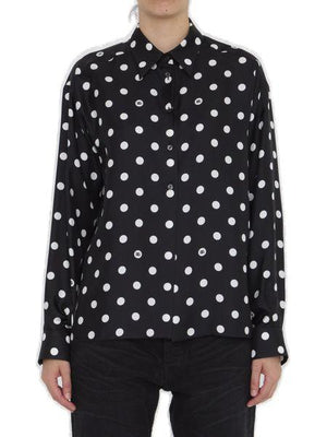 DOLCE & GABBANA Elegant Silk Twill Polka-Dot Shirt