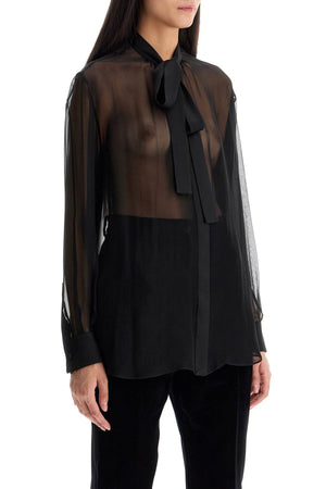 DOLCE & GABBANA Elegant Chiffon Blouse with Bow Detail