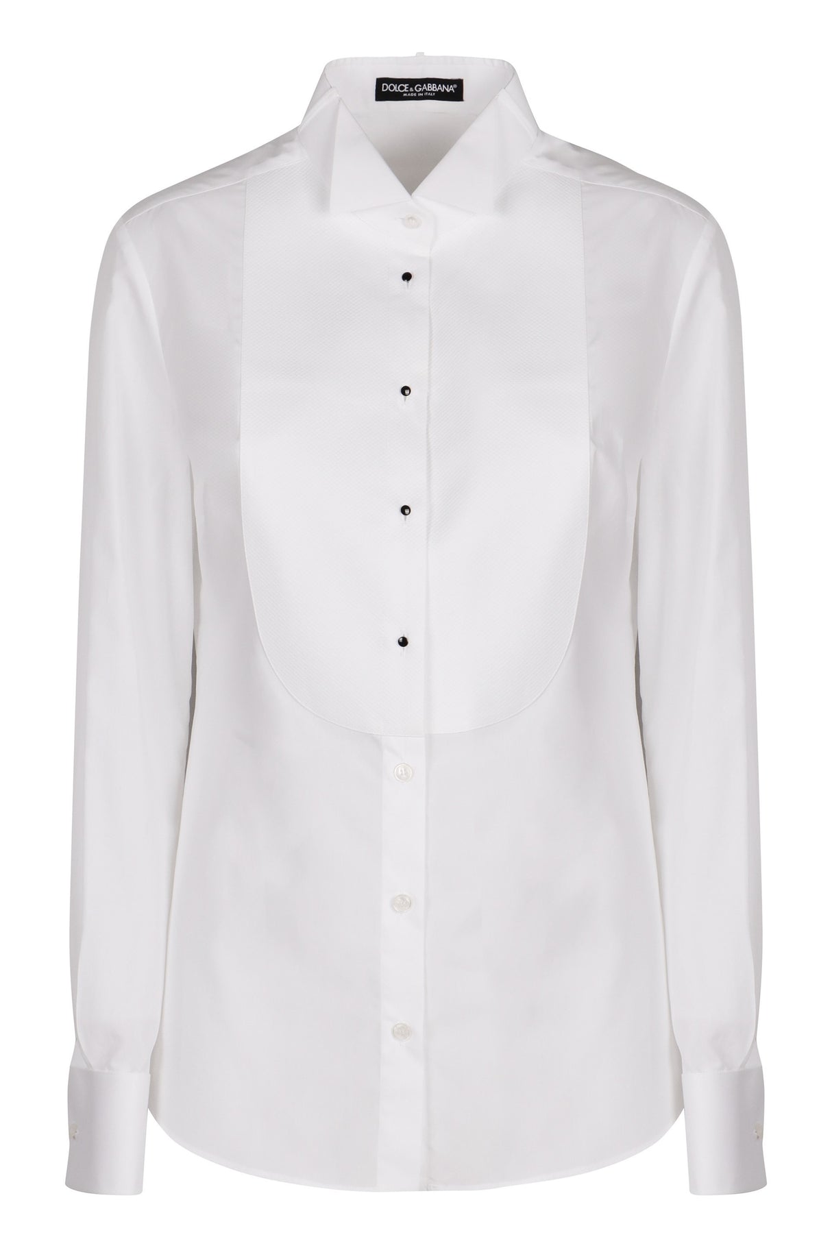 DOLCE & GABBANA Faux Button Closure Cotton Poplin Shirt for Women