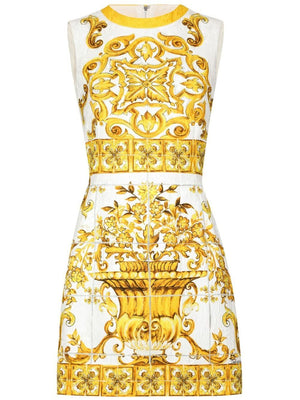 DOLCE & GABBANA Majolica-Inspired Mini Dress