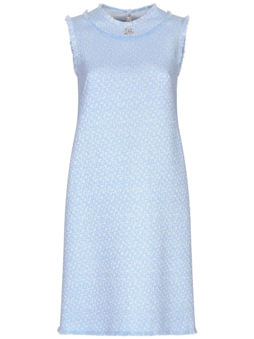 DOLCE & GABBANA Sky Blue Tweed Mini Dress