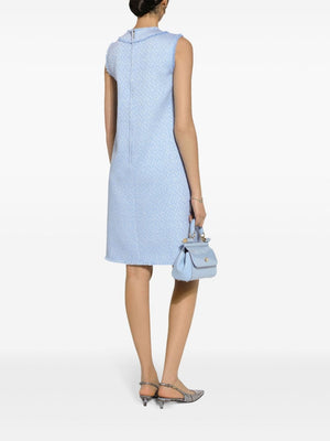 DOLCE & GABBANA Sky Blue Tweed Mini Dress