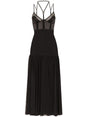 DOLCE & GABBANA Black Tulle Overlay Corset Dress with V-Neck