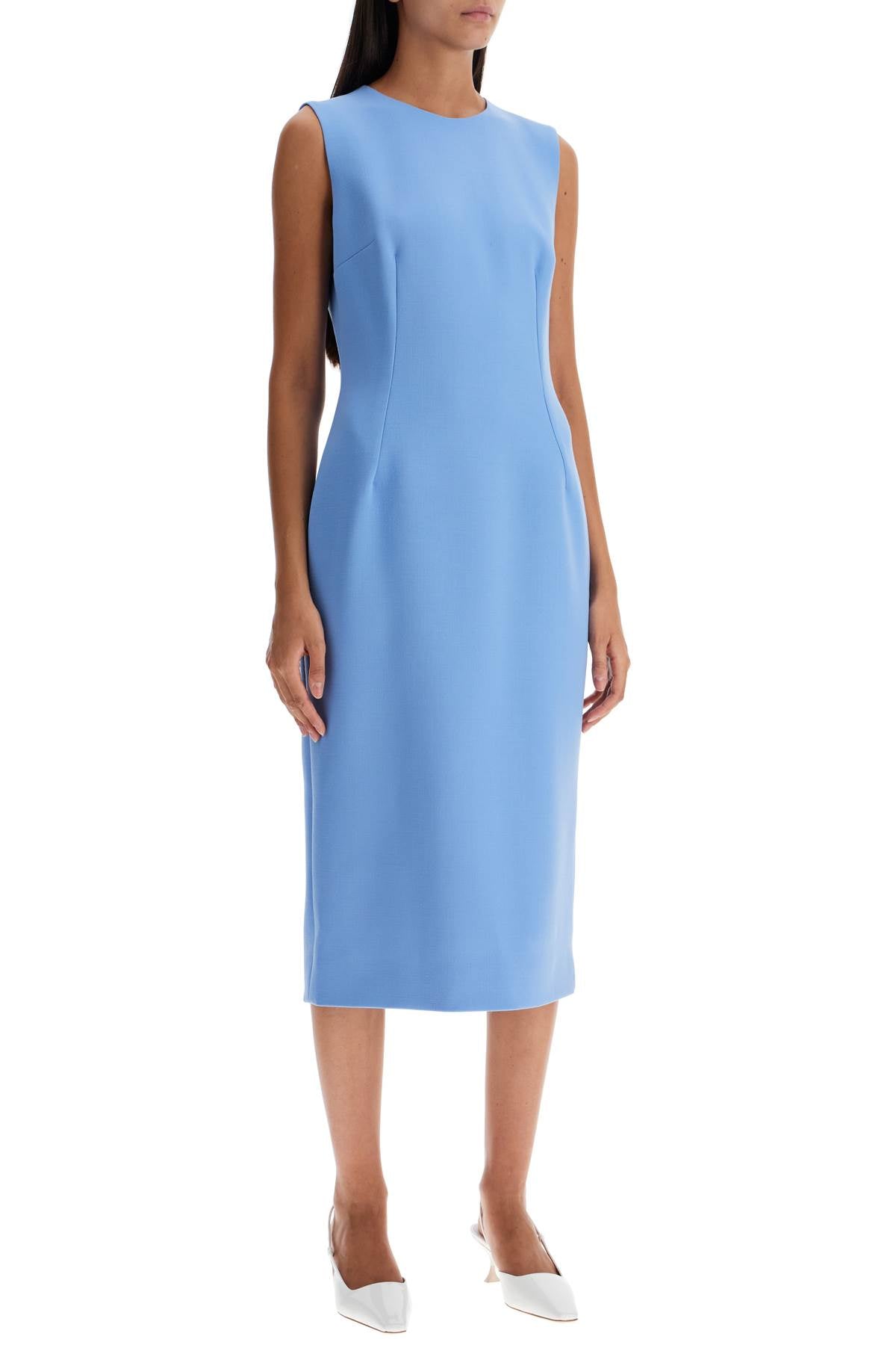 DOLCE & GABBANA Elegant Wool Crepe Midi Dress